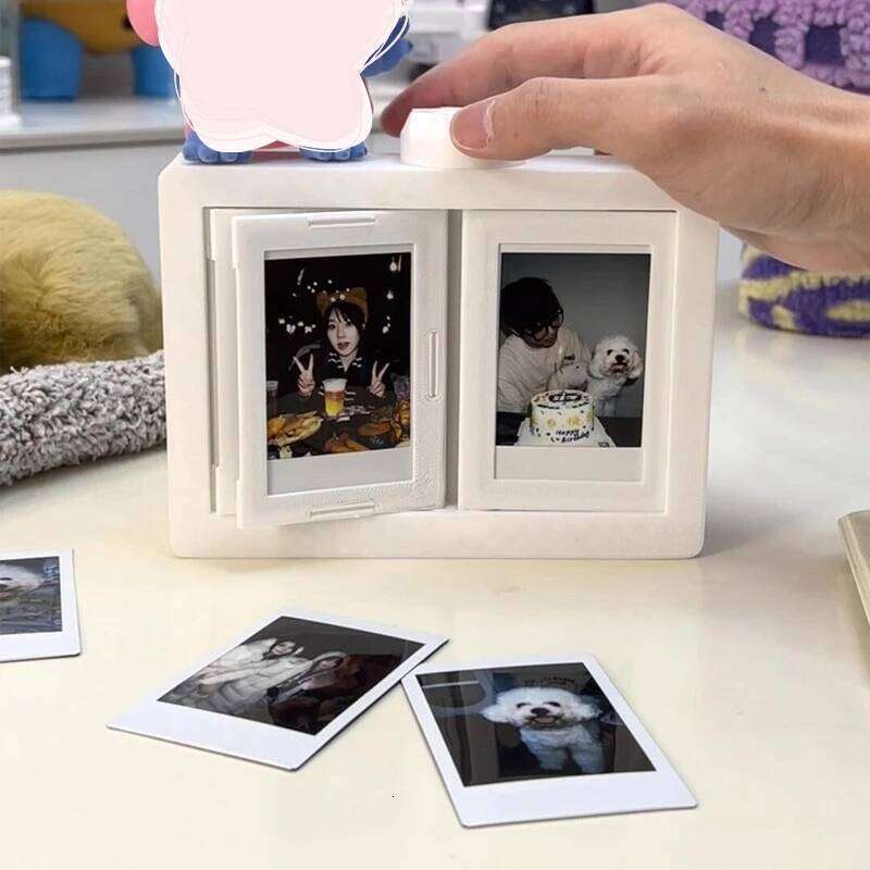 Rotatable Frame Holder Idol Photocards Sleeves Desktop Album Kpop Photo Cards Display Stand H260306