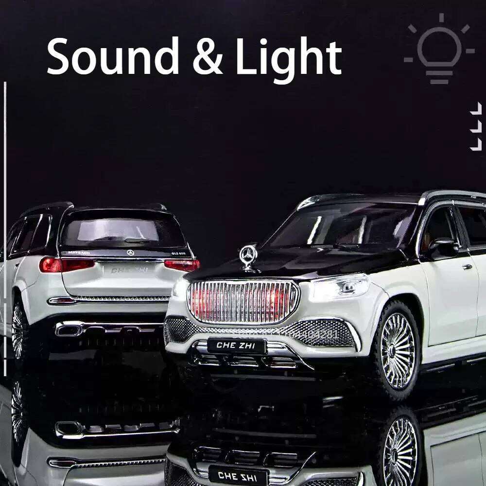 1:24 GLS600 S680 Model Diecast Alloy Toy Car Sound Light Pull Back Front Wheel Steering Door Opened Vehice Children Holiday Gift Z260306