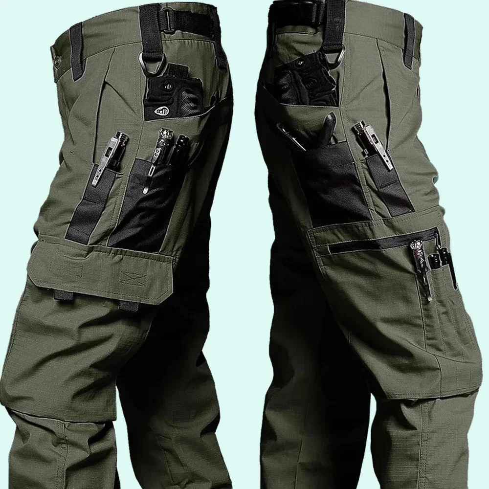 Outdoor Tactical Pants Mens Waterproof Cargo Trousers Multi-pocket Work Wear Resistant Pants Hiking Training Pant Overalls 260305