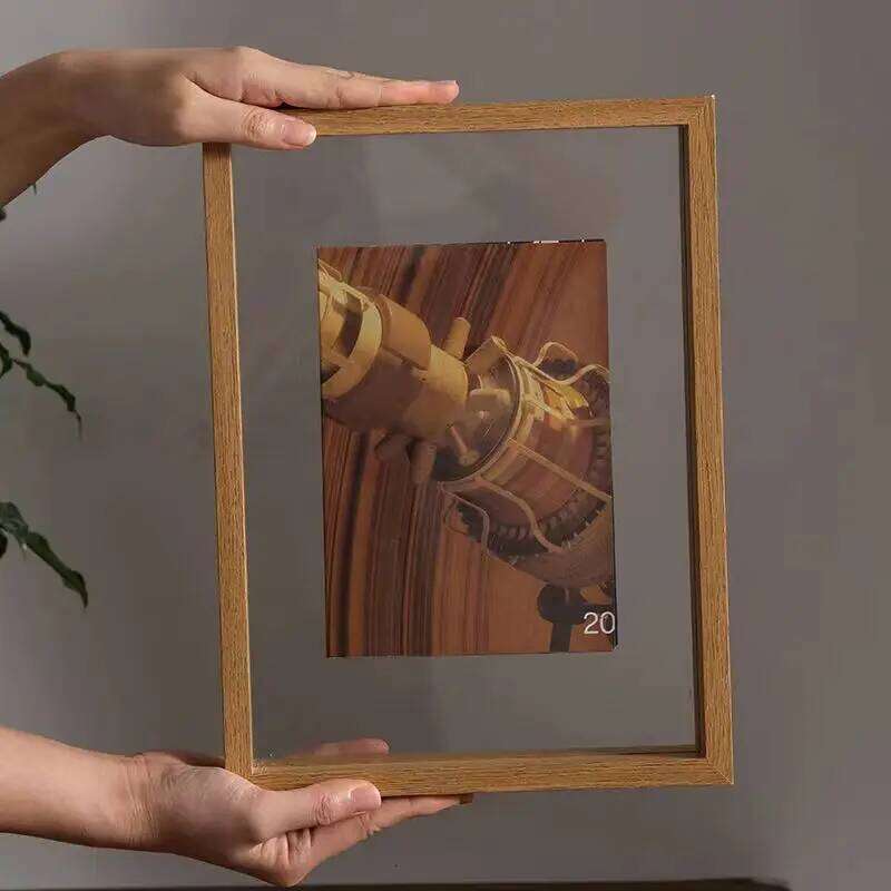 Classic Solid Wood Double-Sided Transparent Acrylic Photo Frame, Framing Photos, Specimens, Certificates, Paintings, Posters H260306