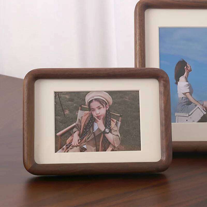 1Pcs Black Walnut Mortise and tenon Rounded Corner Desktop Picture 6/7/8/10 Inches Children's Lovers Family Photo Frame H260306