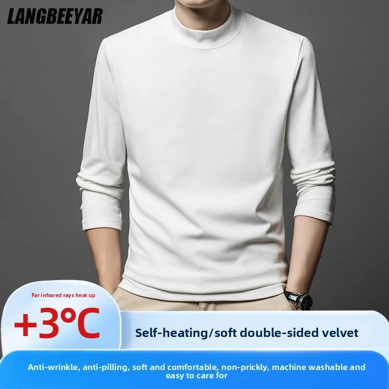 Top Quality Dralon Warm Bottom Shirt Selfheating Fashion Men TShirt Basic Turtleneck Autumn Long Sleeve Casual Tops 260302