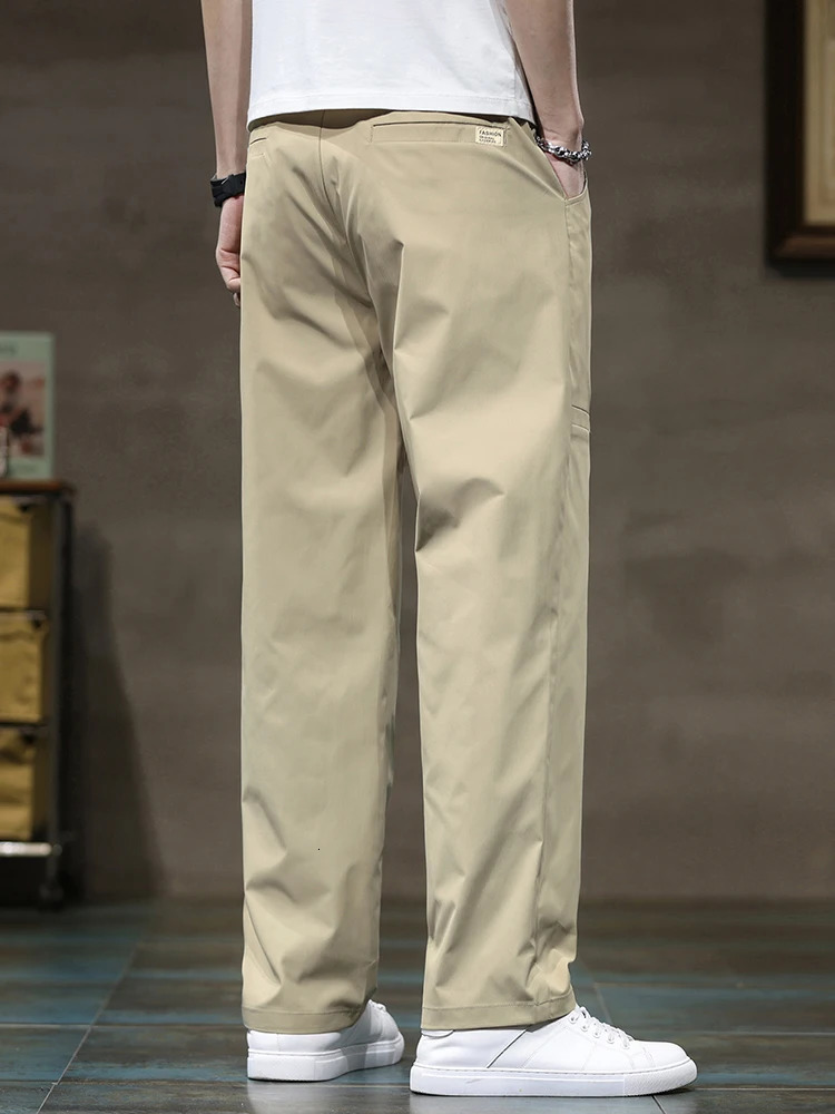 Spring Summer Thin Mens Fashion Casual Pants Loose Straight Ice Silk Quickly Dry Business Trousers Classic Male Clothing Pants 260306