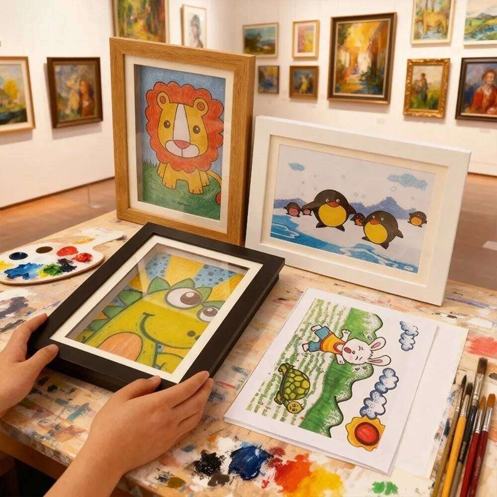 Multi-functional Wooden Picture Wall Mount Closure Photo Rectangle Changeable Flip Art Frame H260306