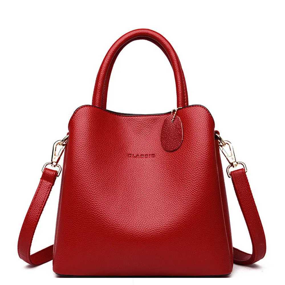 Designer Leather Women Bucket Handbag Quality Female Shoulder Crossbody Bags Large Capacity Ladies Tote Purses For Women H260306