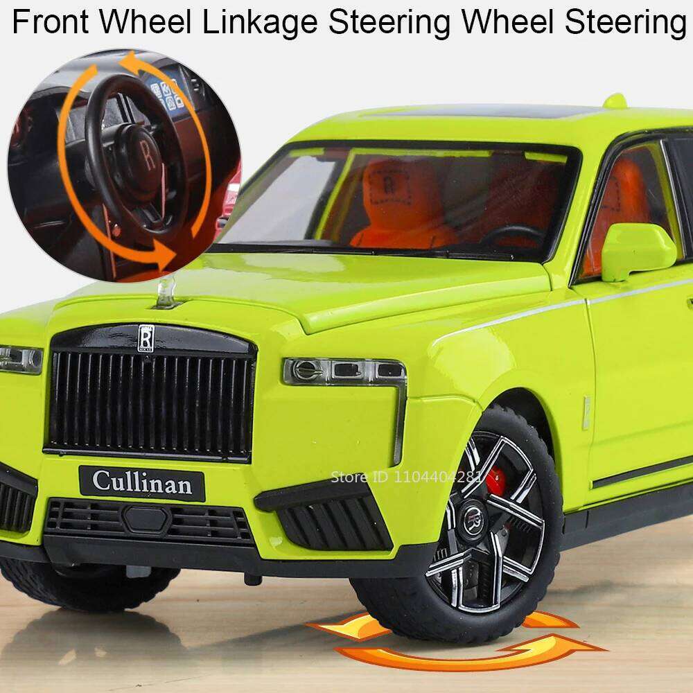 1:24 Rolls Royce Cullinan Dawn Diecast Metal Car Model Toy Four Wheel Suspension Sound Light Pull Back Ornament Boyfriend's Gift Z260307