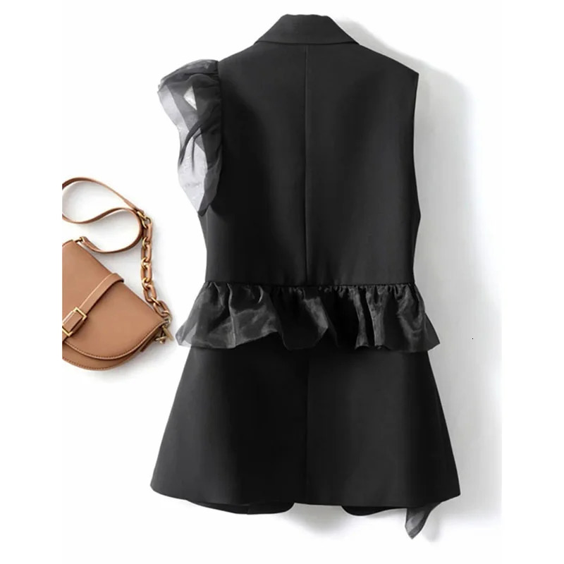 Suit Vest Female 2026 Autumn Fashion Temperament Sleeveless Casual Waistcoat Coat Jacket Tops Ladies 260306