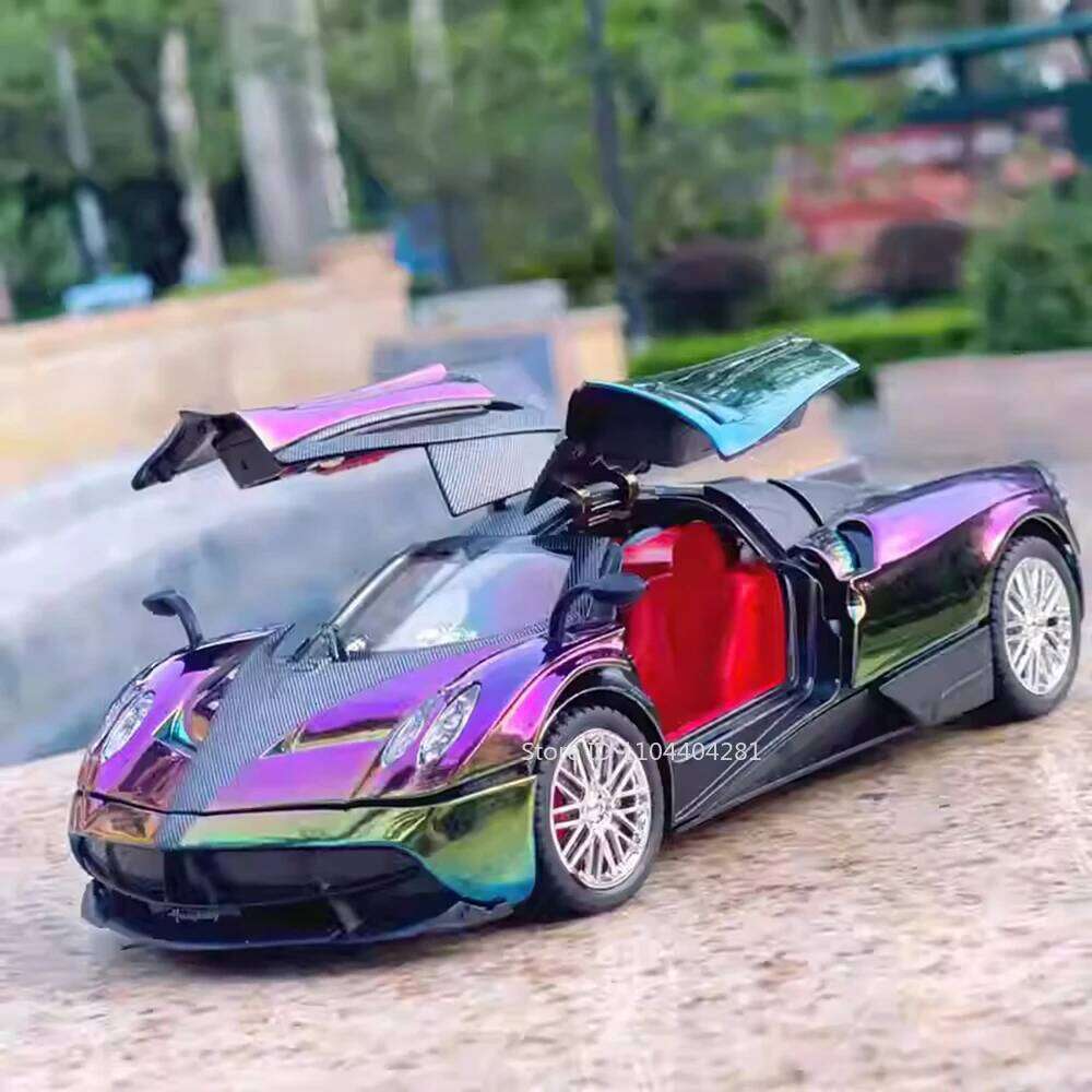 1:24 PAGANI Huayra Dinastia 720S Miniature Sportscar Model Diecast Alloy Toys Doors Opened Sound Light Pull Back Vehice Boy Gift Z260306