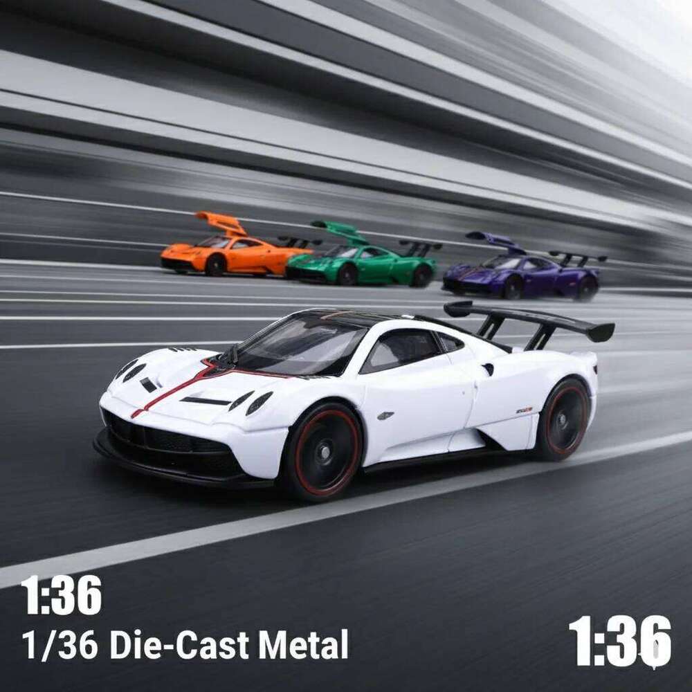 Bagged 1.36 Pagani racing car toy, cool three-door alloy pullback car, stylish contrasting colors, children's toy Z260306