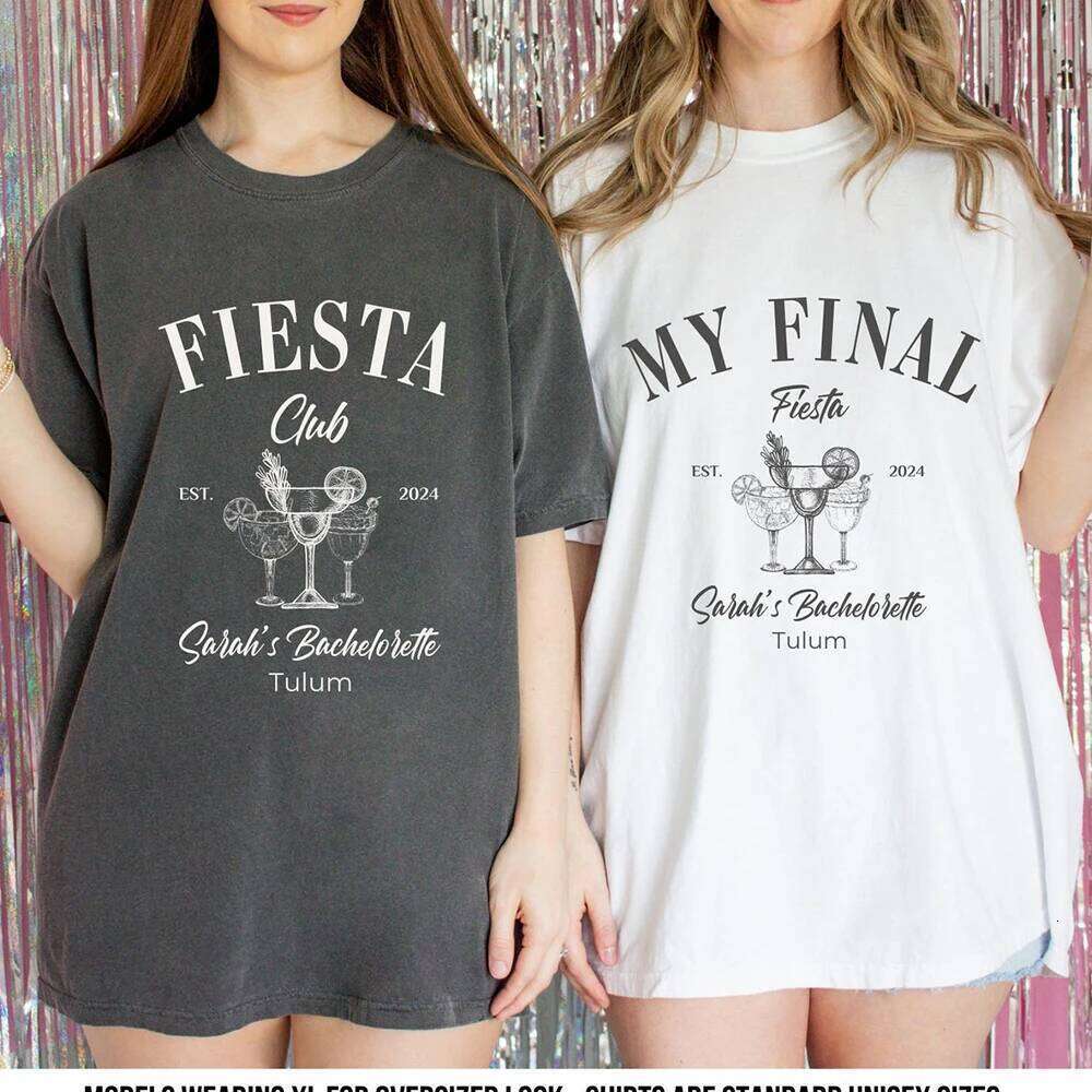 My Final Fiesta Shirts Custom Location Bachelorette Personalized Bride Shirt Cotton Y2K Top Daily Trendy Streetwear XJ260306 XJ260306