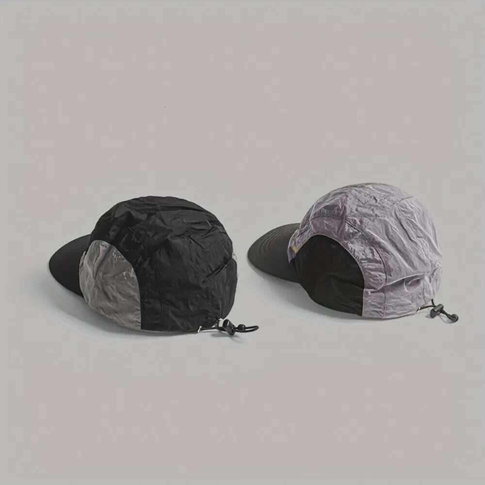 Color Matching Baseball Cap Flat-brimmed Breathable Quick-drying Hat Casual Drawstring Sun Protection Caps Camping Leisure Y260304
