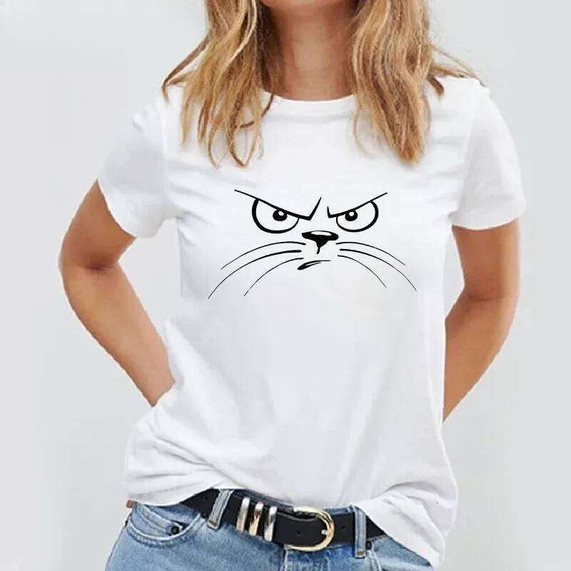 Pure Cotton Minimalist Design Top Panda Print Casual Summer White Kawaii Women's T-shirt XJ260306