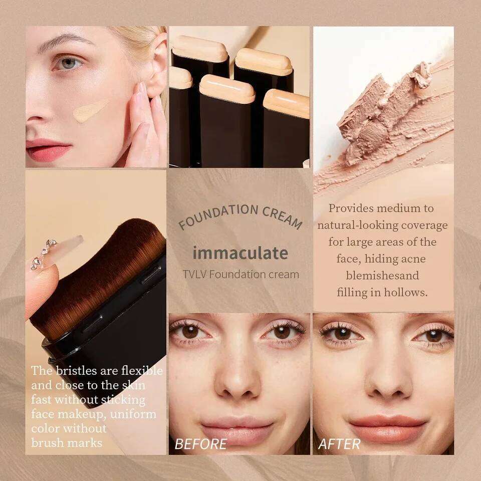 TVLV eraser foundation make-up stick 20g, with brush to brighten skin liquid foundation, long-lasting makeup concealer 26Li0306