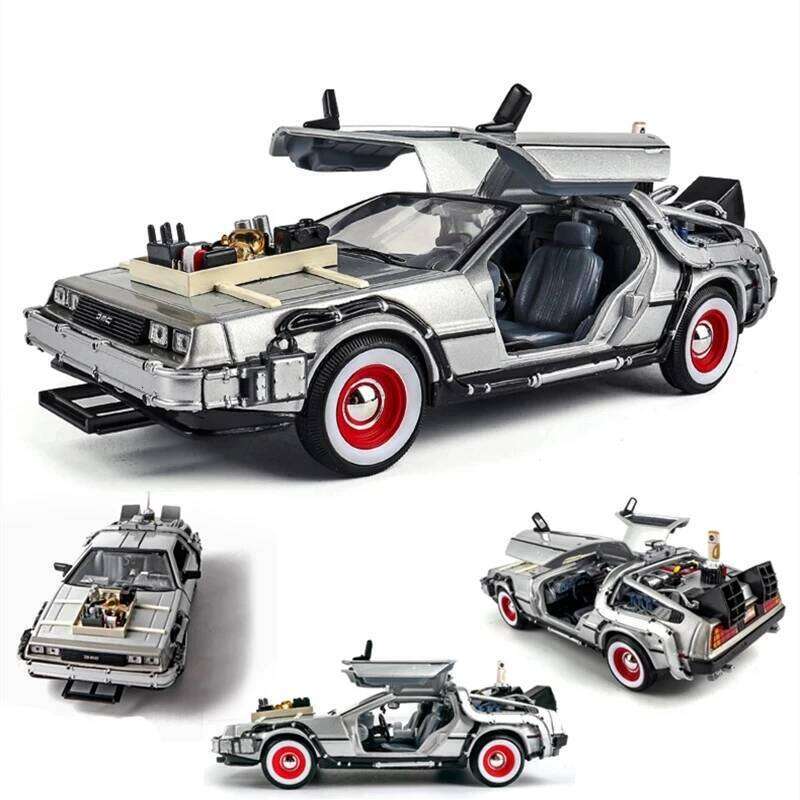 Welly 1:24 DMC-12 DeLorean Time Machine Back to the Future Diecast Metal Car Model Simulation Collection Kids Toy Gift Z260306