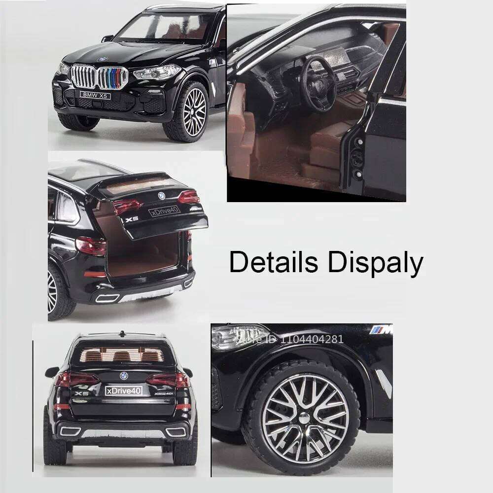 1:32 X5 M8 Alloy Models Toys Diecast Cars 6 Doors Opened with Sound Light Pull Back Rubber Tires Miniature Vehices Holiday Gifts Z260306
