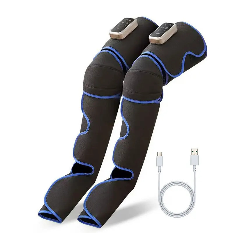 Rechargeable Leg Massager with Heat Air Compression - 3-Level Pain Relief Wrap for Circulation Boost Muscle Recovery LED 260304
