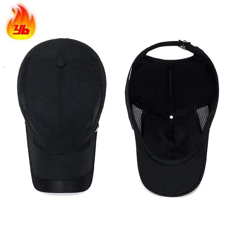 Summer Breathable Mesh Quick-Drying Outdoor Sports Red Leather Label Protection Sun Hat Y260304