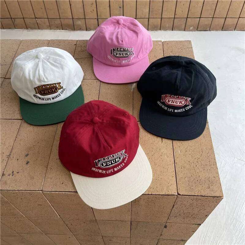 Niche Contrast Color Flat Eaves Female Summer Peaked Korean Style Retro Easy Matching Hip Hop Baseball Cap Couple Y260304
