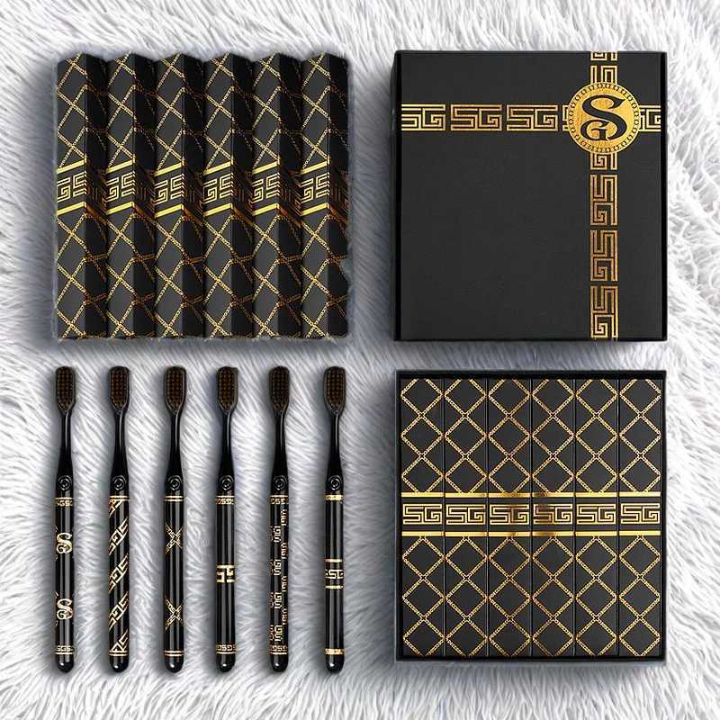 This 6-piece high-end toothbrush set with an anti-slip handle and soft bristles is ideal for adult home teeth cleaning and oral care.T260307