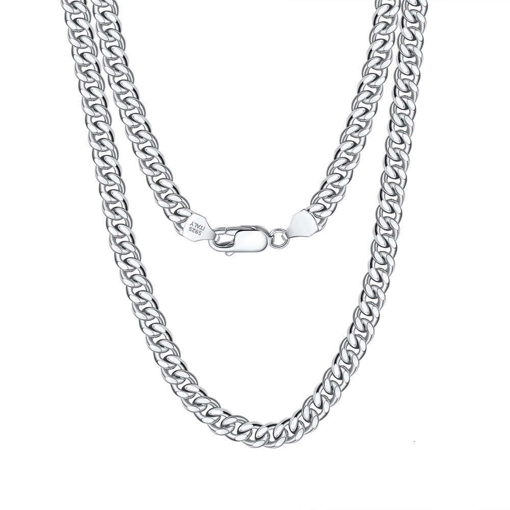 Premium Selection S925 Sterling Silver Necklace Hip Hop Cuban Chain Unisex Trend Factory Direct Jewelry Wholesale Cross-Border