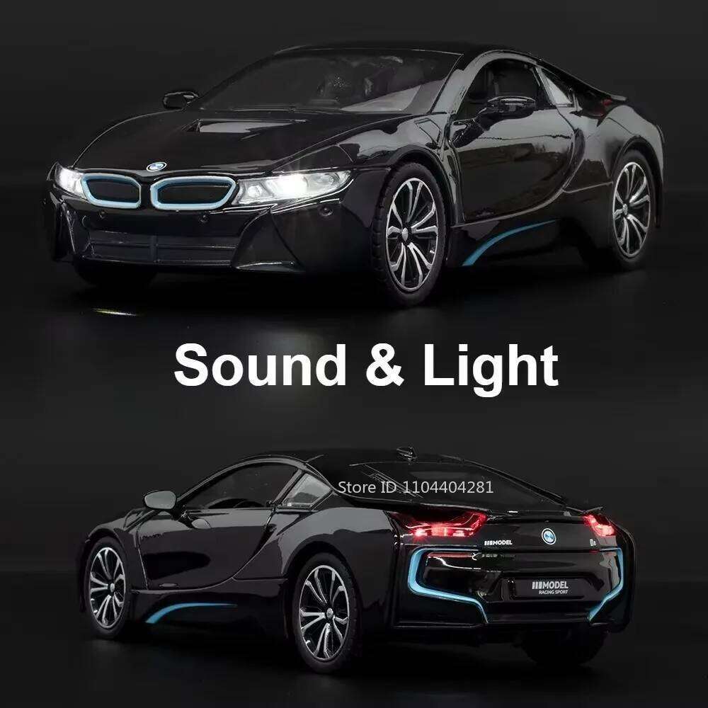 1:22 I8 MC20 Miniature Supercar Model Diecast Alloy Cars Toys Doors Opened Sound Light Pull Back Models Ornament for Boys Gifts Z260307