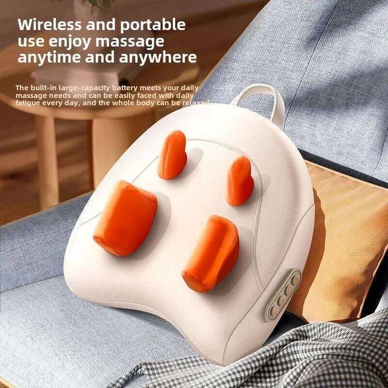 JAIYORL Trapezius Electric Massage Pillow Wireless Car And Home Massager Heating Waist Neck Leg Cervical Shiatsu Kneading 26Y0307