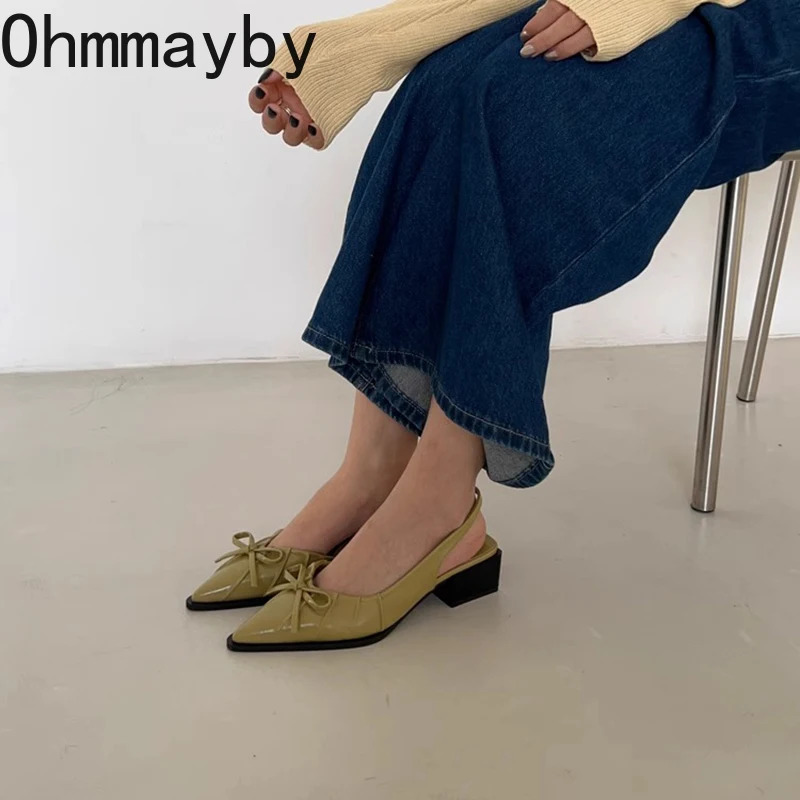 Summer Womens Cover Toe Sandals Elegant Shallow Singbacks Mules Shoes Ladies Comfort Low Heel Dress Shoes 260303