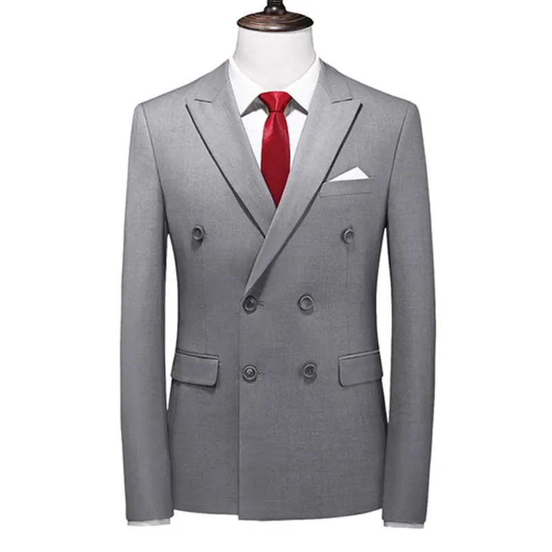 Fashion Men Double Breasted Tuxedo Business SuitMale Slim Fit Korean Casual ClothingMens Casual Jacket Blazers 260306