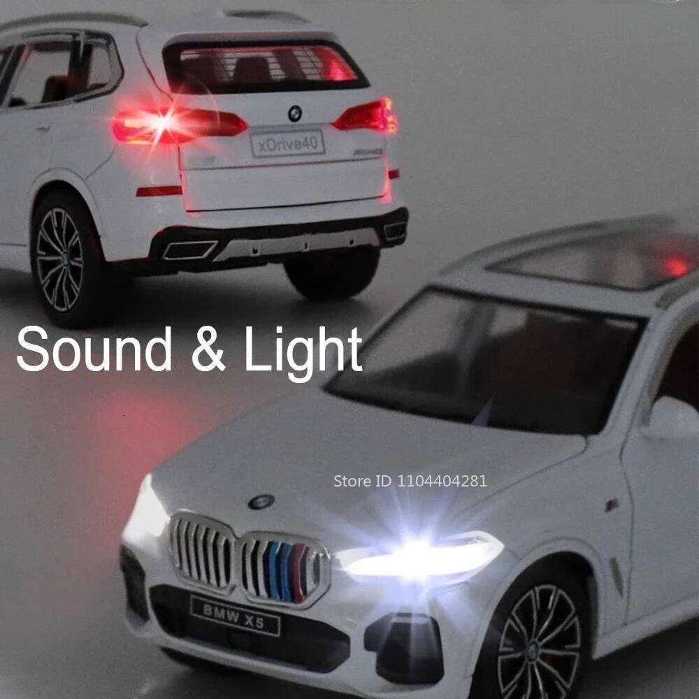 1:24 X5 THE 7 Miniature Model Toy Diecast Alloy Car 6 Doors Opened Sound Light Pull Back Vehices Collection of Simulation Models Z260306