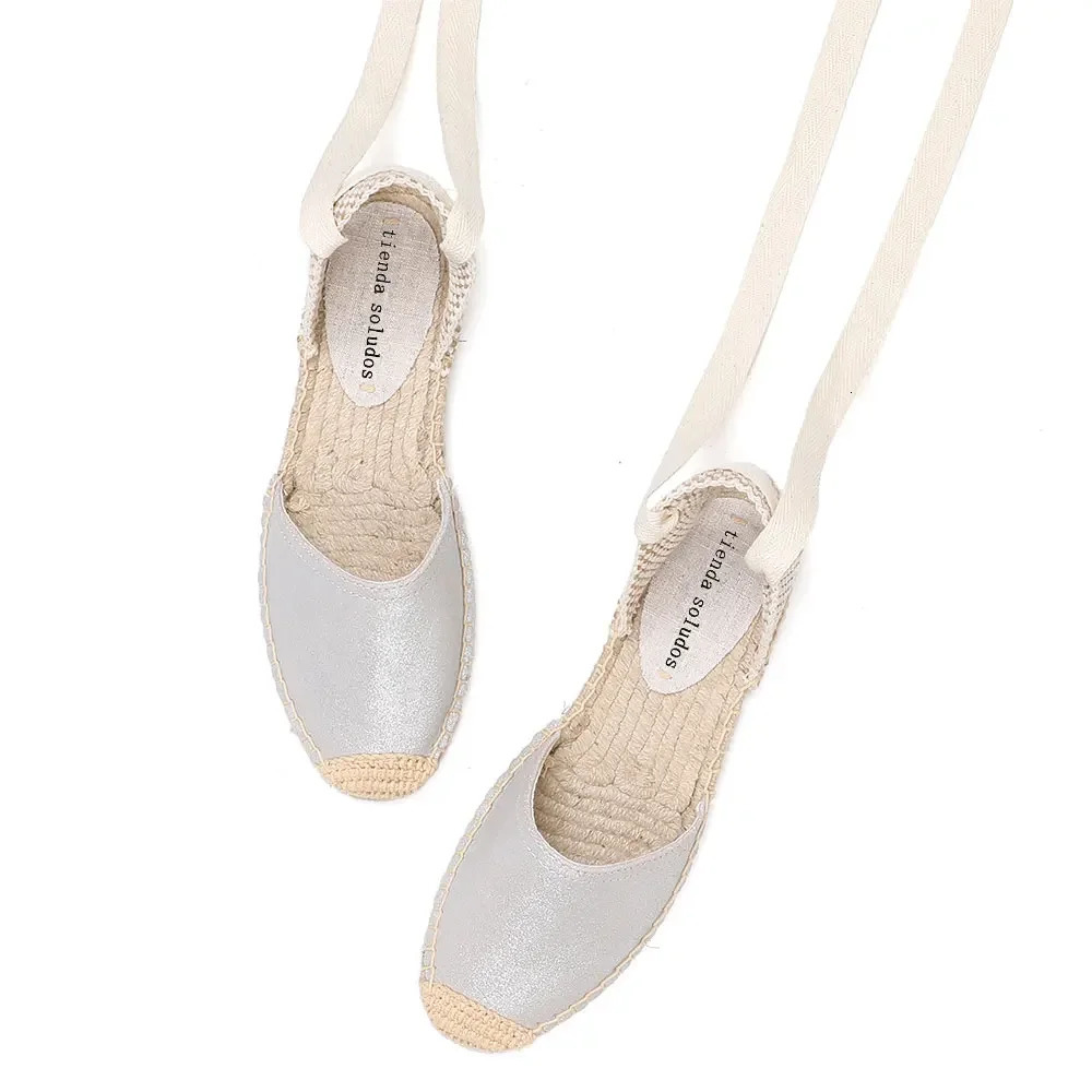 Espadrilles Sandals Shoes Fashionable Genuine Leather T-Strap Platform Womens Sandals Womens Casual Lace-up 260306