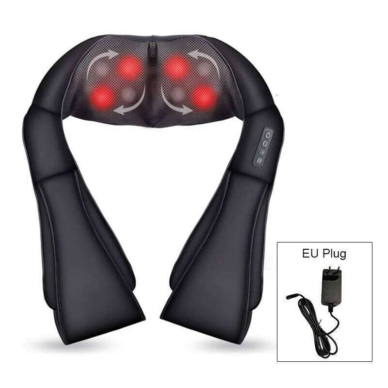 Shiatsu and Shoulder Heated Back Massager U Shape Deep Kneading Electric Massage Pillow For Neck Waist Leg Body 26Y0307