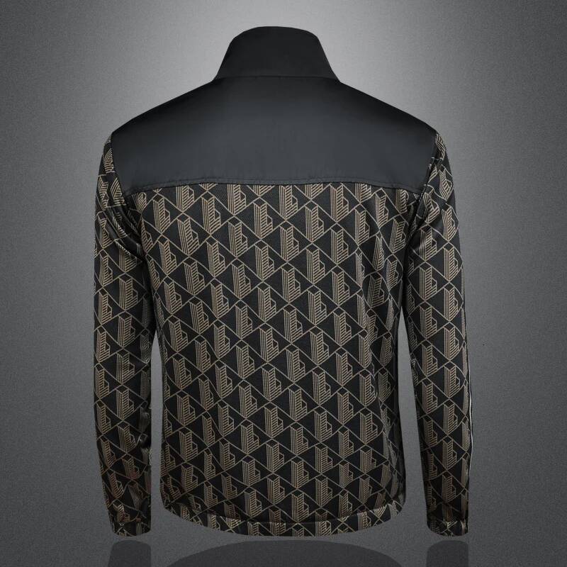 Autumn Luxury Bomber Stand Collar Business Casual Slim Jacket Lapel Ocial Dress Coat Outwear Windbreaker Men Clothing