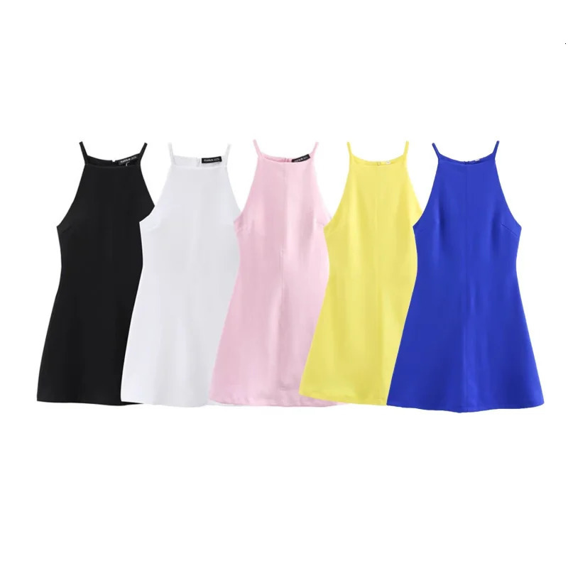 Interlock halter Dress ETJ sexy sleeveless A-line fitted dress is made of stretchy and flexible knitted fabric 260306