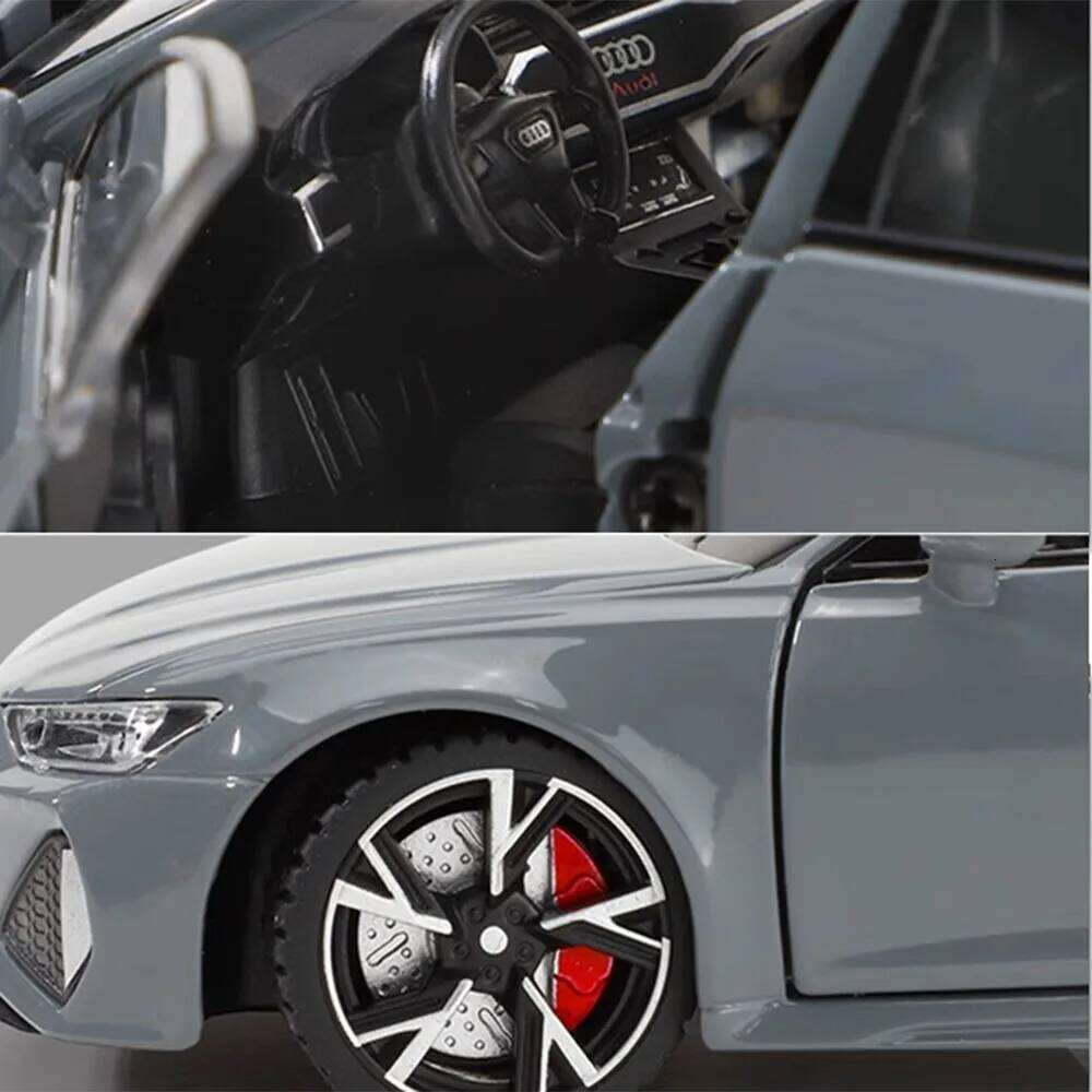 1:32 Audi RS6 Car With Sound Light Doors Opened Alloy Diecast Model Trendy Display Ornament Children Brithday Toy Gift Z260306