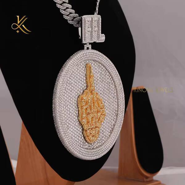Trendy Custom Moissanite Diamond Pendant Crafted With Unique Hip Hop Design Elegant Statement Jewelry For Fashion Forward