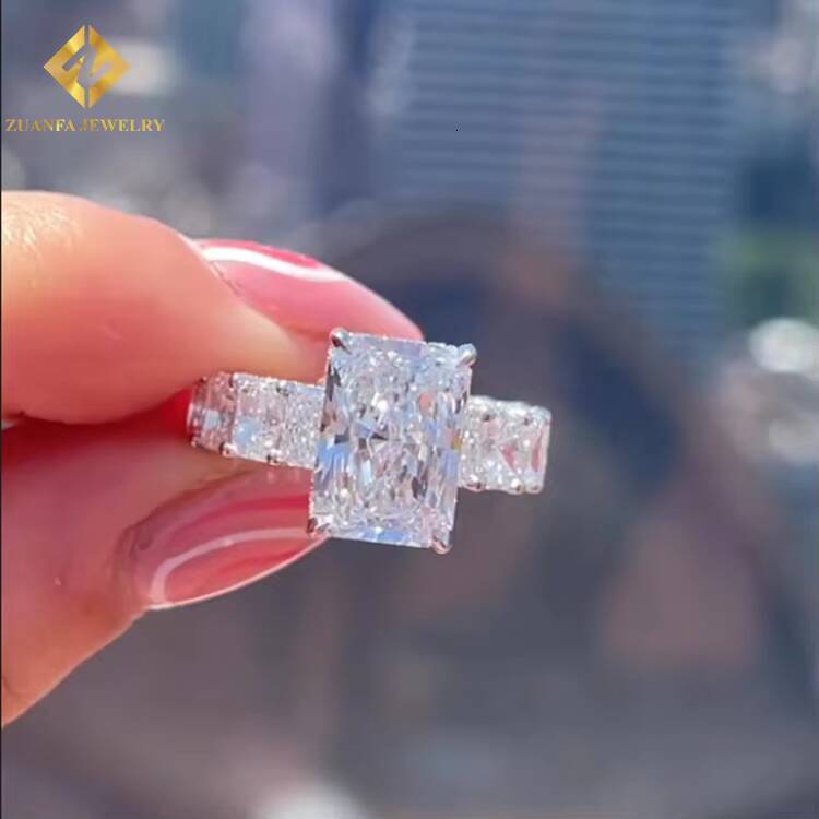 Luxury Engagement Ring Lab Diamond 10K Solid Gold Moissanite Wedding Band Fully Diamonds Custom Design Ring