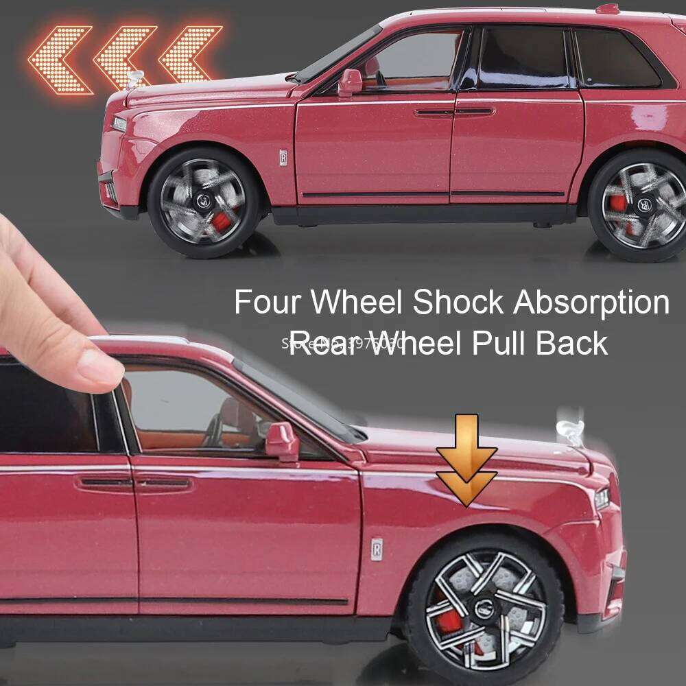 1:24 Alloy Rolls Royce Cullinan XM Model Diecast Toys Cars 6 Doors Opened Vehicles Pull Back Light Music Miniature Car Kids Gift Z260307