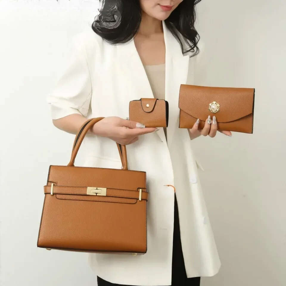 3 Sets Or 1 Big Bag Women's Handbag Large Capacity Luxury Shoulder Crossbody Bags Small Coin Purse Quality Leather Sac Hot Xiu Lai Si