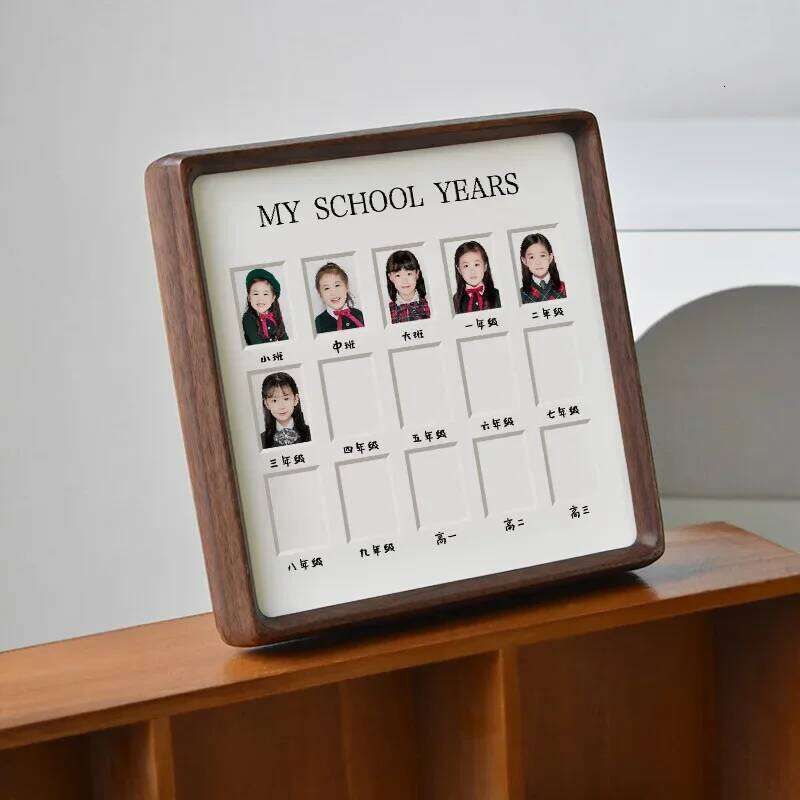 For Solid Wood Photo for Graduation and ID Pictures 1-Inch & 2-Inch Document Storage Elegant Display Frame Home Decor H260306
