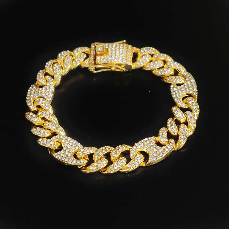 New pig nose coffee bean Cuban chain 12mm 20mm high-quality box clasp color-blocked personalized bracelet necklace