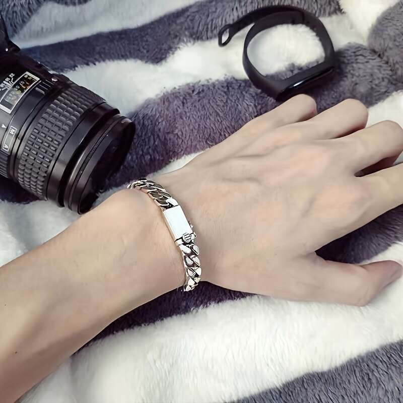 Cross-Border High-Quality Fashion Trendy Personality Miami Cuban Chain Men's Metal Bracelet Classic Banquet Jewelry Wholesale