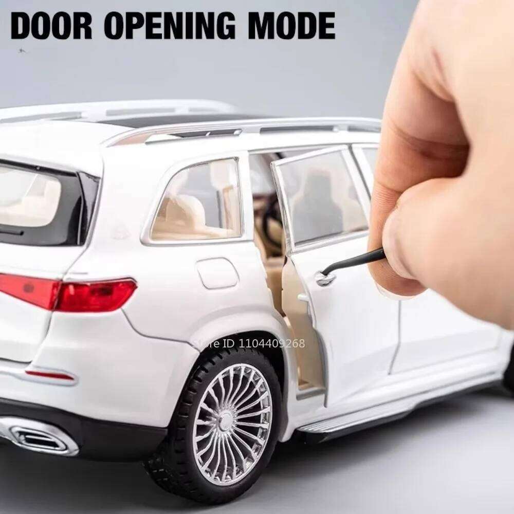 1:24 GLS600 GLS63 Miniature Toys Alloy Diecaat Car Model with Sound Light Pull Back Doors Opened Vehice Kid Fashion Collectibles Z260307