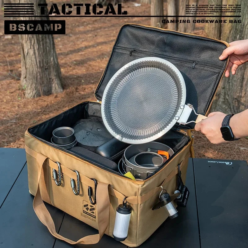 3042L Tactical Camping Storage Bag Insulated Folding Box for Picnic Tableware Field Equipment Waterproof 260227