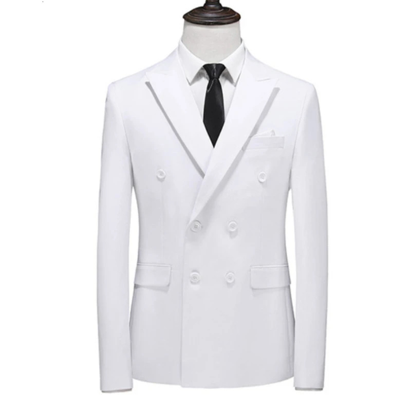 Fashion Men Double Breasted Tuxedo Business SuitMale Slim Fit Korean Casual ClothingMens Casual Jacket Blazers 260306