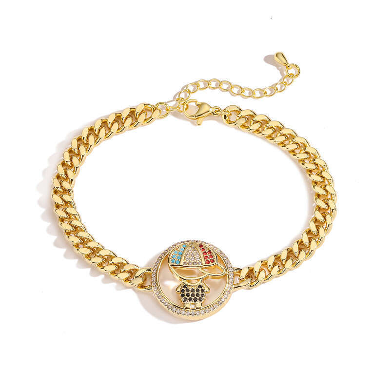 European American hip-hop minimalist Cuban chain butterfly bracelet, fashionable light luxury jewelry for boys and girls, high-end bracelet