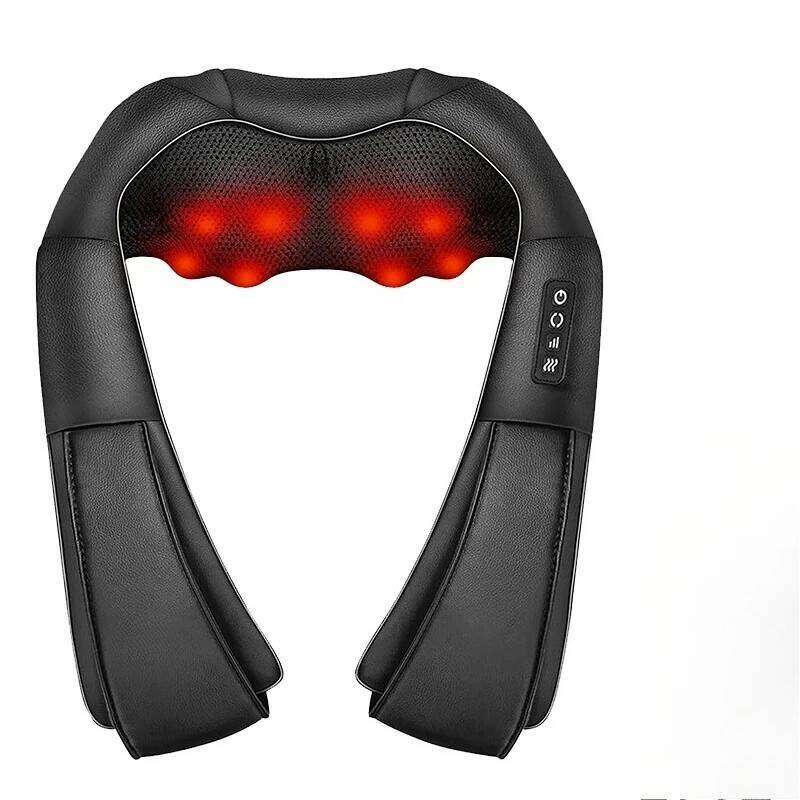 4D Shiatsu Neck and Shoulder Massager With Heat Electric Back Massagers Kneading Massage Pillow Full Body Muscle Home Car Use 26Y0307
