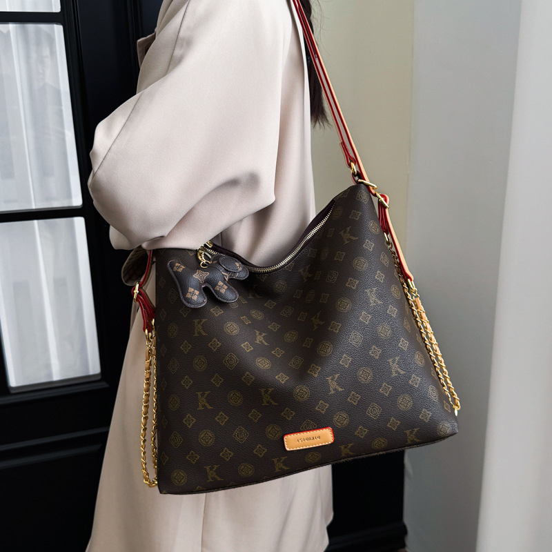 wk Crossbody Bag Luxury Bag Handbag Women Spring New High End Vintage Monogram Shoulder Bag Shopping Tote Large Capacity Color Blocking Commuter