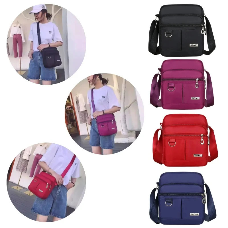 Casual Small Womens Shoulder Bag Multifunctional Coin Purse Wallet Nylon Waterproof Messenger Bag Mobile Phone Crossbody Bags 260306