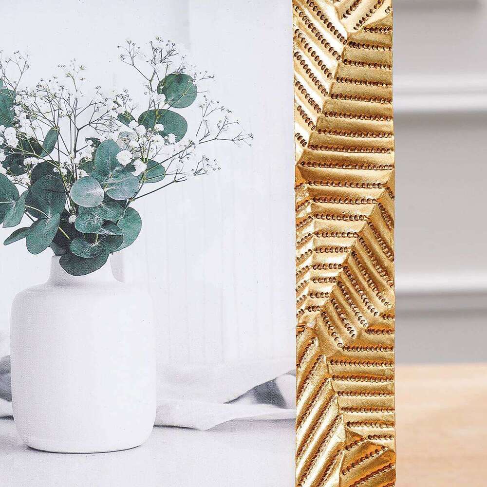 1PC, resin material geometric multi-faceted golden frame, festive home desktop decoration photo frame ornament H260306