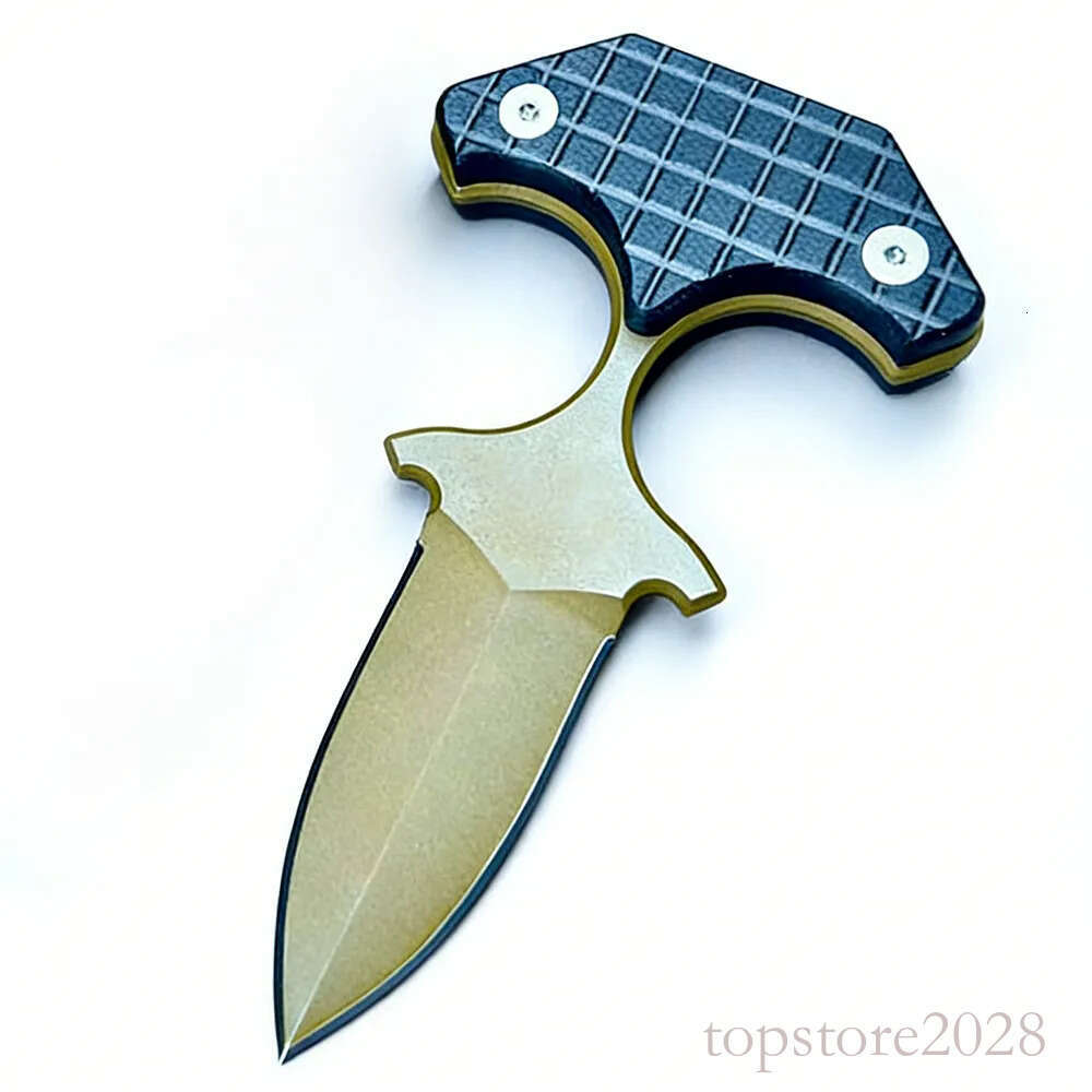 Top Quality H2616 Fixed Knife USA-10 pocket knife Titanium Coating Double Edge Blade Full Tang G10 Handle Outdoor Survival Tactical Knives with Kydex